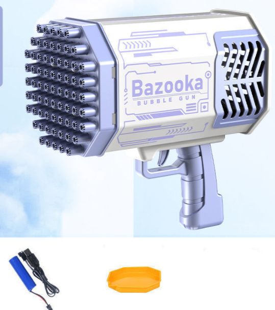 Bubble Gun Bazooka 69 Holes Soap Bubbles Machine Gun Shape Automatic Fan Blower With Light Toys For Kids Pomperos