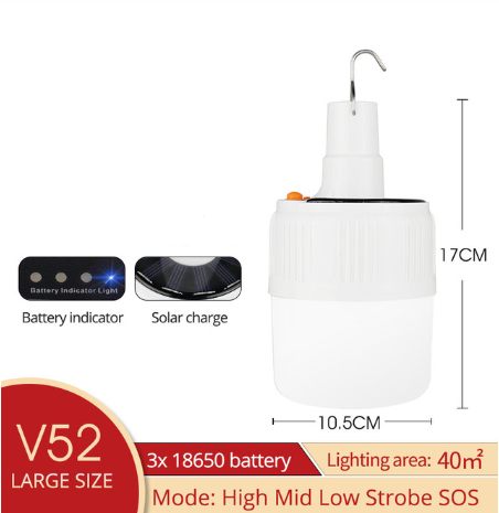 Rechargeable LED Bulb Lamp Remote Control Solar Charge Portable Emergency Night Market Light Outdoor Camping Home Lantern