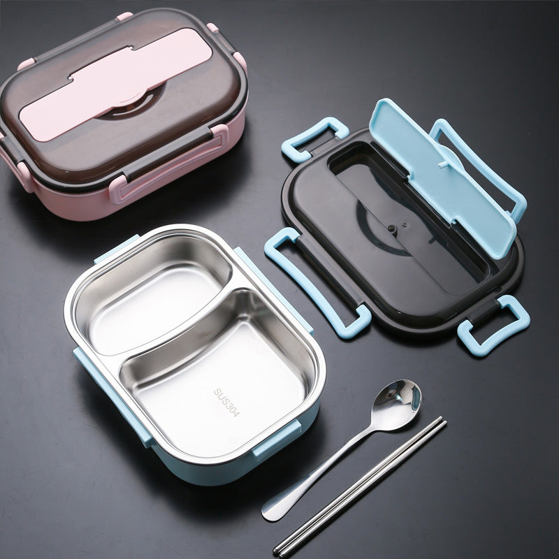 304 Stainless Steel Compartment Lunch Box Portable Square