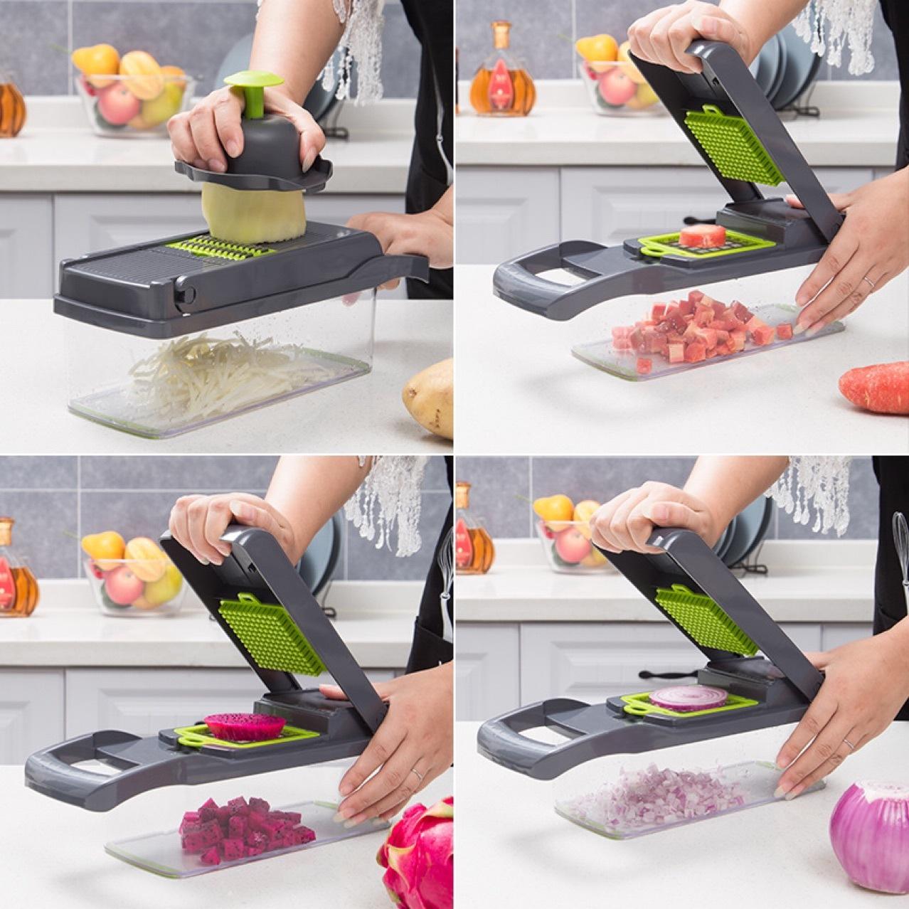 12 In 1 Manual Vegetable Chopper Kitchen Gadgets Food Chopper Onion Cutter Vegetable Cutter Potato Slicer