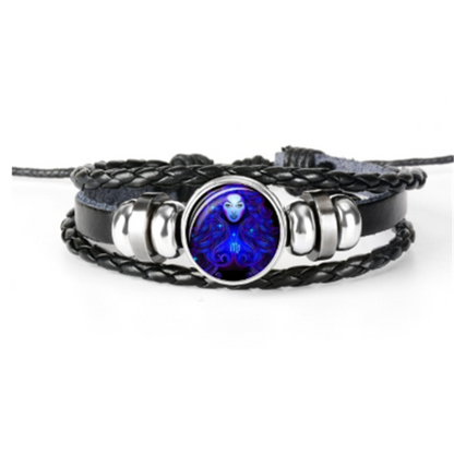 Zodiac Constellation Star Sign Bracelet Braided Design Bracelet For Men Women Kids