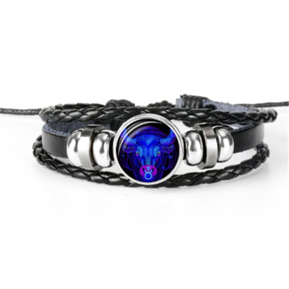 Zodiac Constellation Star Sign Bracelet Braided Design Bracelet For Men Women Kids