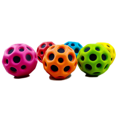Soft Bouncy Moon Shape Ball Anti-fall Porous Bouncy Ball Kids Indoor Outdoor Toy Ergonomic Design