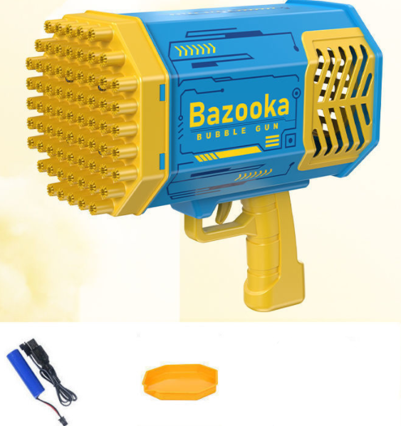 Bubble Gun Bazooka 69 Holes Soap Bubbles Machine Gun Shape Automatic Fan Blower With Light Toys For Kids Pomperos
