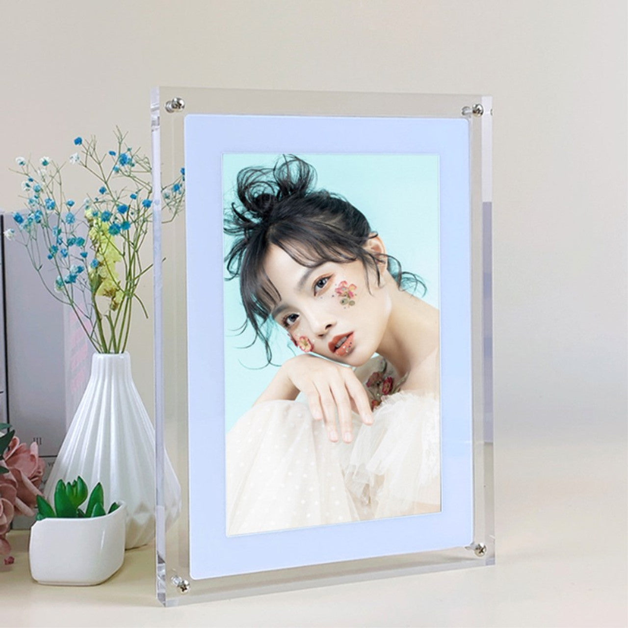 Digital Picture Frame Acrylic Video Player Digital Photo Frame Vertical Display With 1GB And Battery Type C Video Frame Gift For Loved